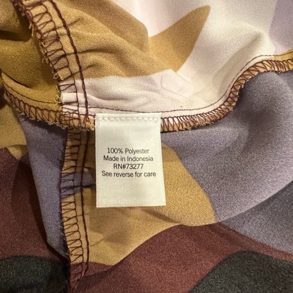 Nine West Abstract Print Shirt Dress Belted Long Sleeve Small - Picture 5 of 5